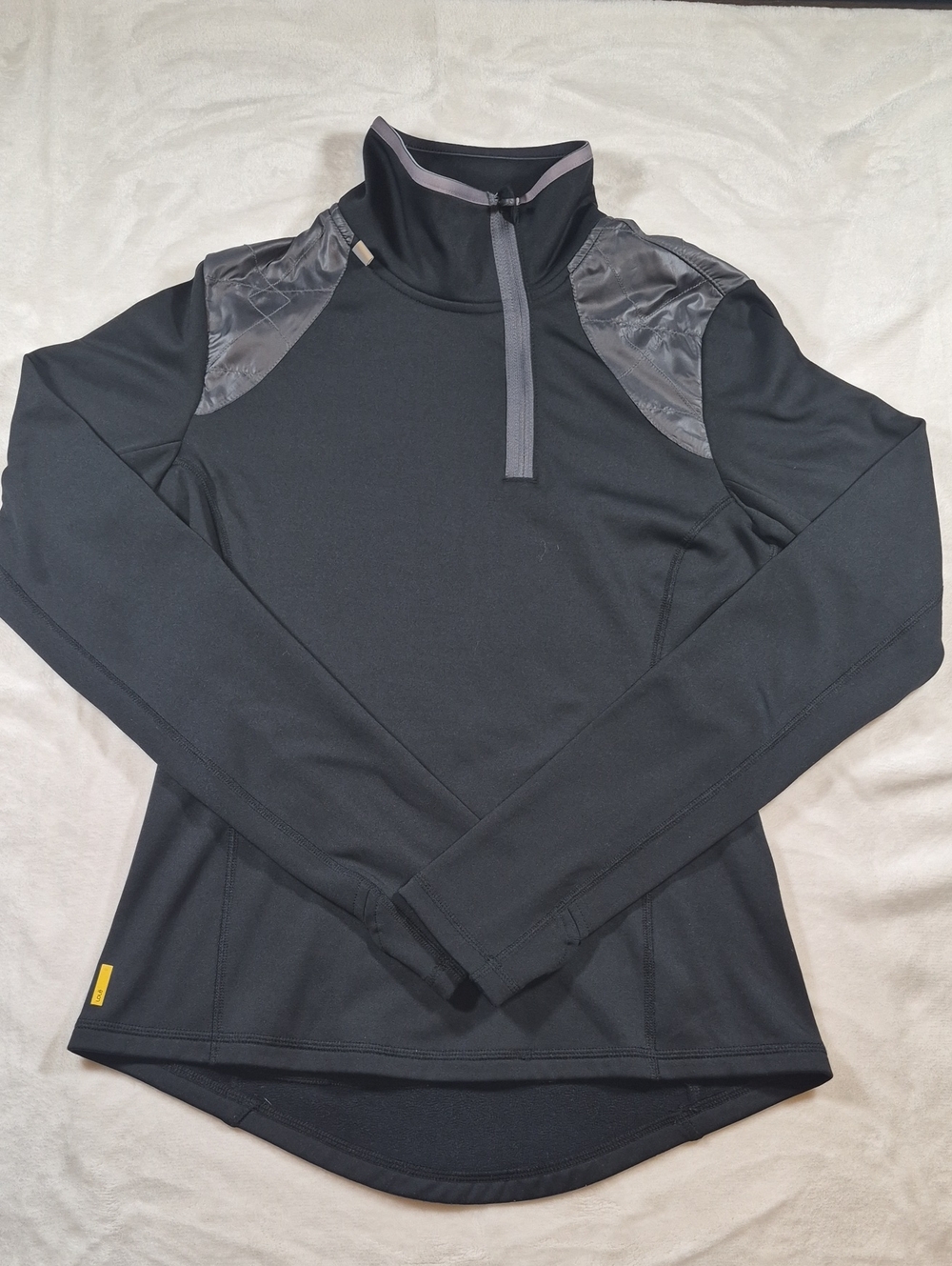 Lole Black Kids Half-Zip Performance Hoodie with Gray Trim